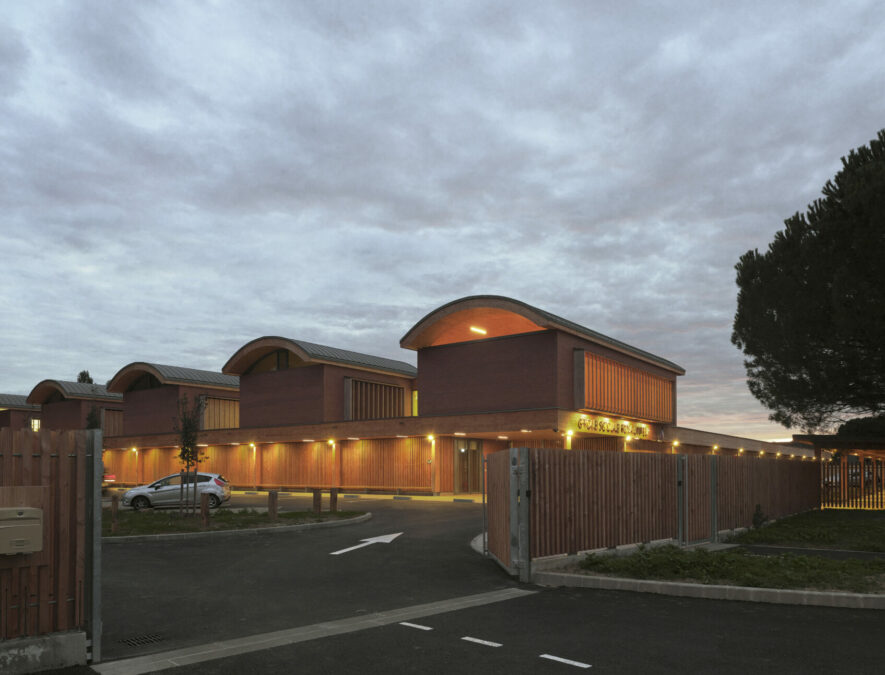 Construction d'un groupe scolaire Rosa Bonheur en bois